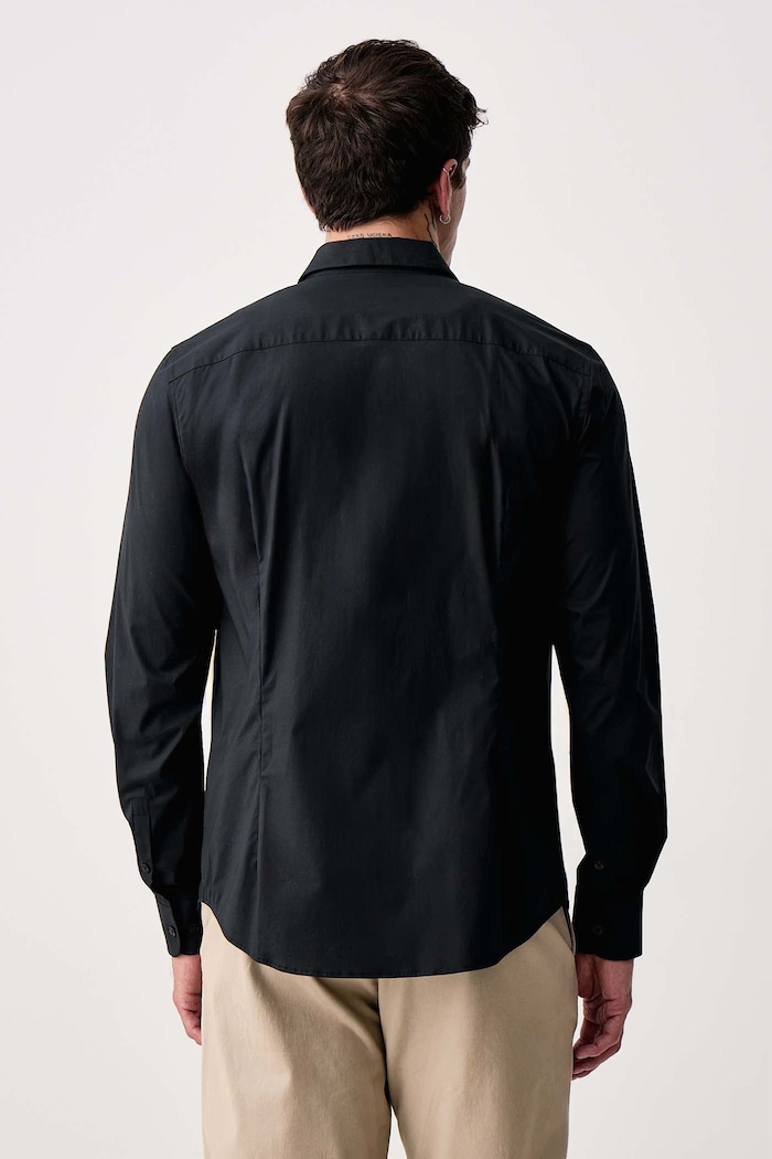 Odzież Trussardi Koszula męska bawełniana z elastanem 5004N000052N czarny