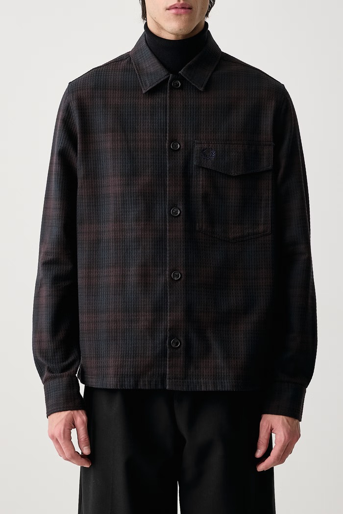 Koszula męska bawełniana Fred Perry granatowy M3321.608