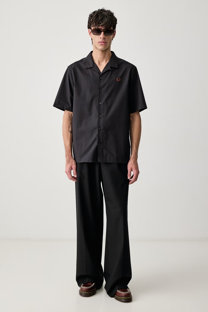 Fred Perry Koszula męska bawełniana M3460.608 granatowy AW26