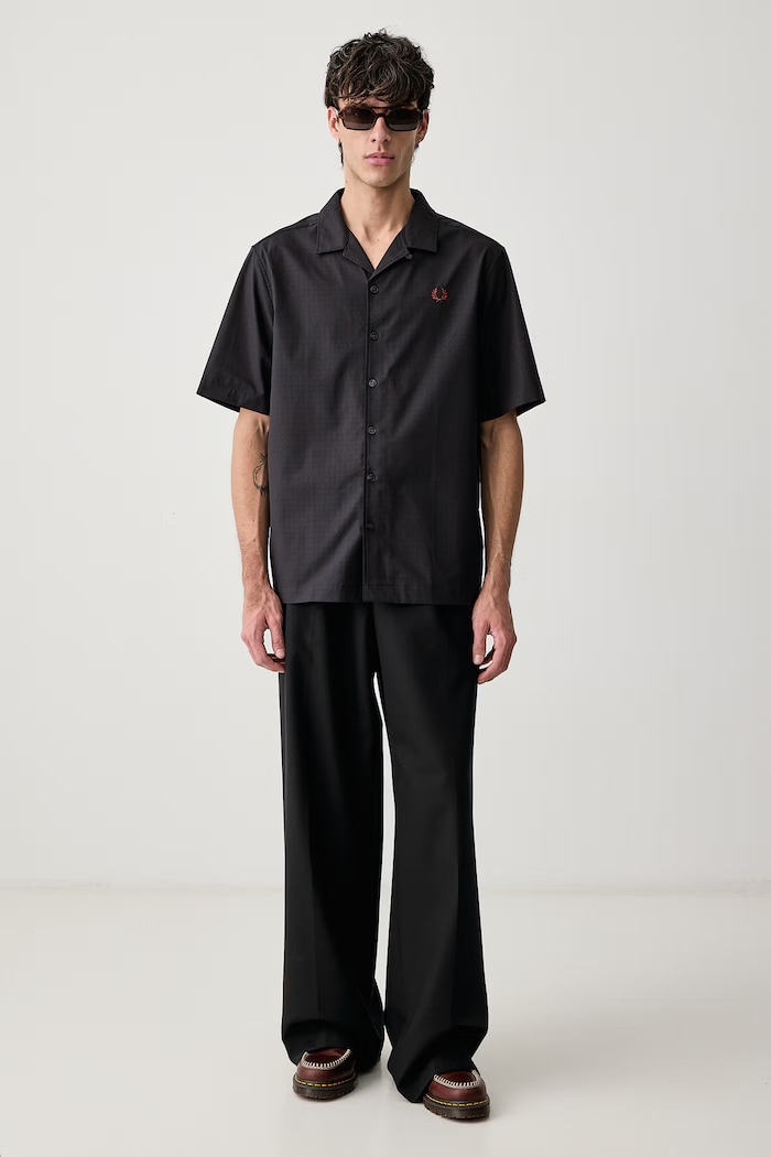 Fred Perry Koszula męska bawełniana M3460.608 granatowy AW26