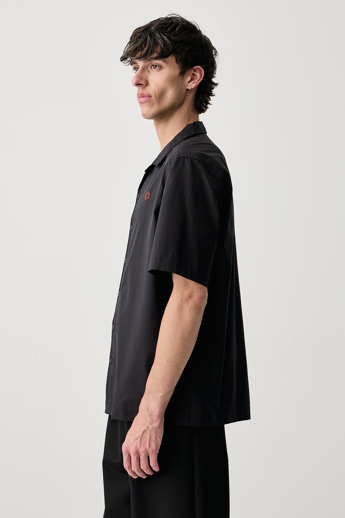 Koszula męska bawełniana Fred Perry M3460.608 granatowy