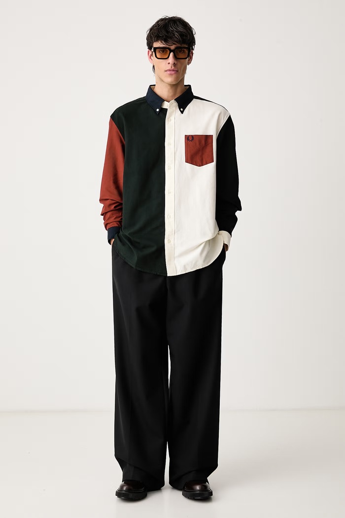 Fred Perry Koszula męska bawełniana M3453.608 zielony AW26