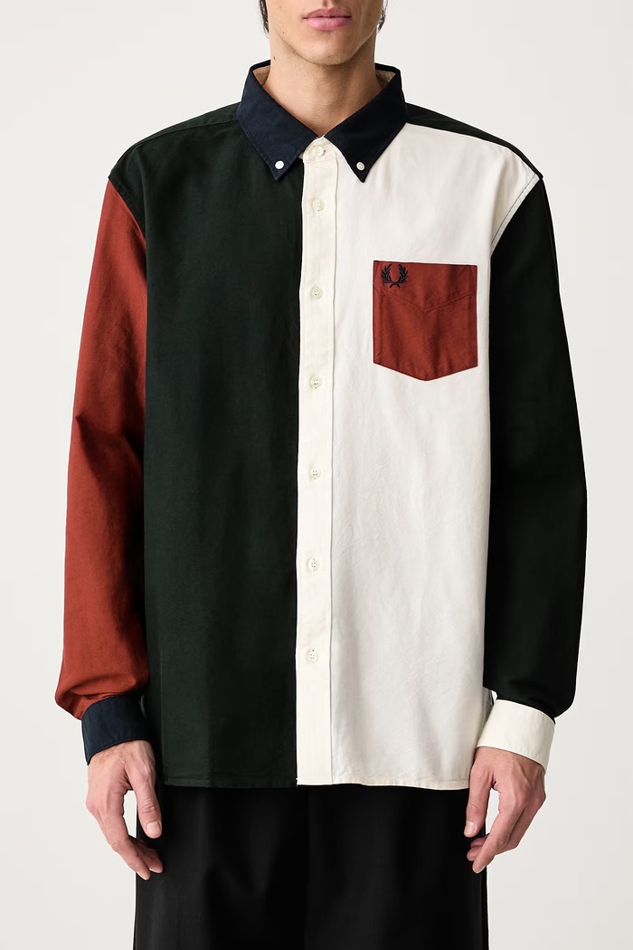 Koszula męska bawełniana Fred Perry zielony M3453.608