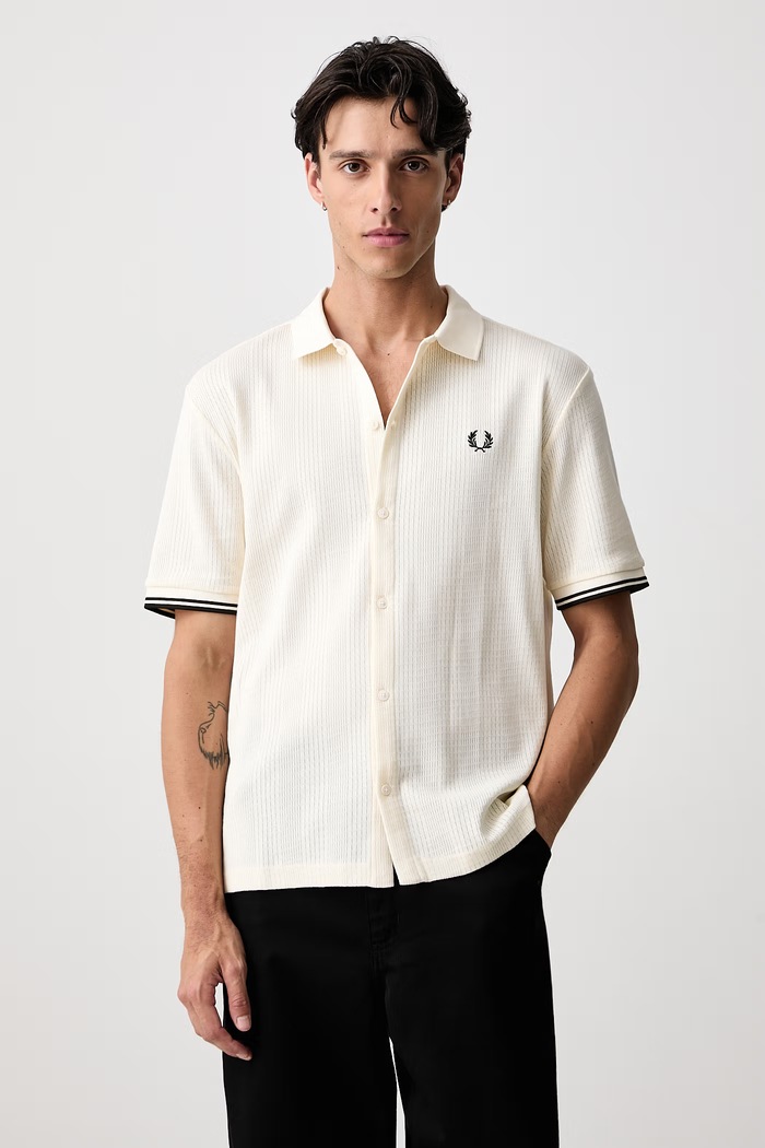 Fred Perry Koszula męska bawełniana beżowy M3408.560