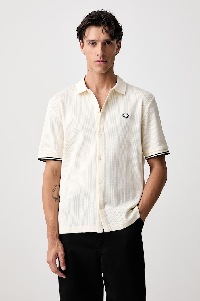 Fred Perry Koszula męska bawełniana beżowy M3408.560