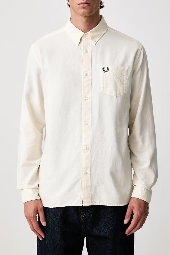 Koszula męska bawełniana Fred Perry beżowy M3452.560