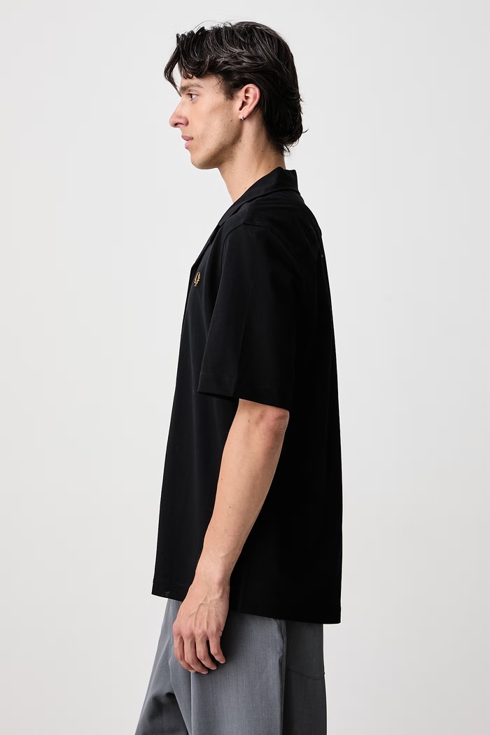 Koszula męska bawełniana Fred Perry M1745.184 czarny
