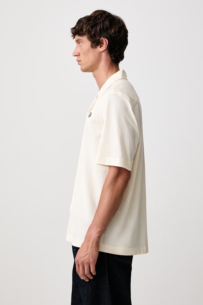 Koszula męska bawełniana Fred Perry M1745.170 beżowy
