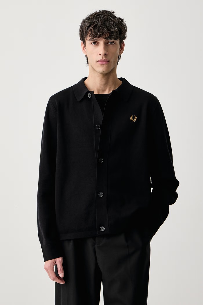 Fred Perry Kardigan męski bawełniany czarny K3311.102