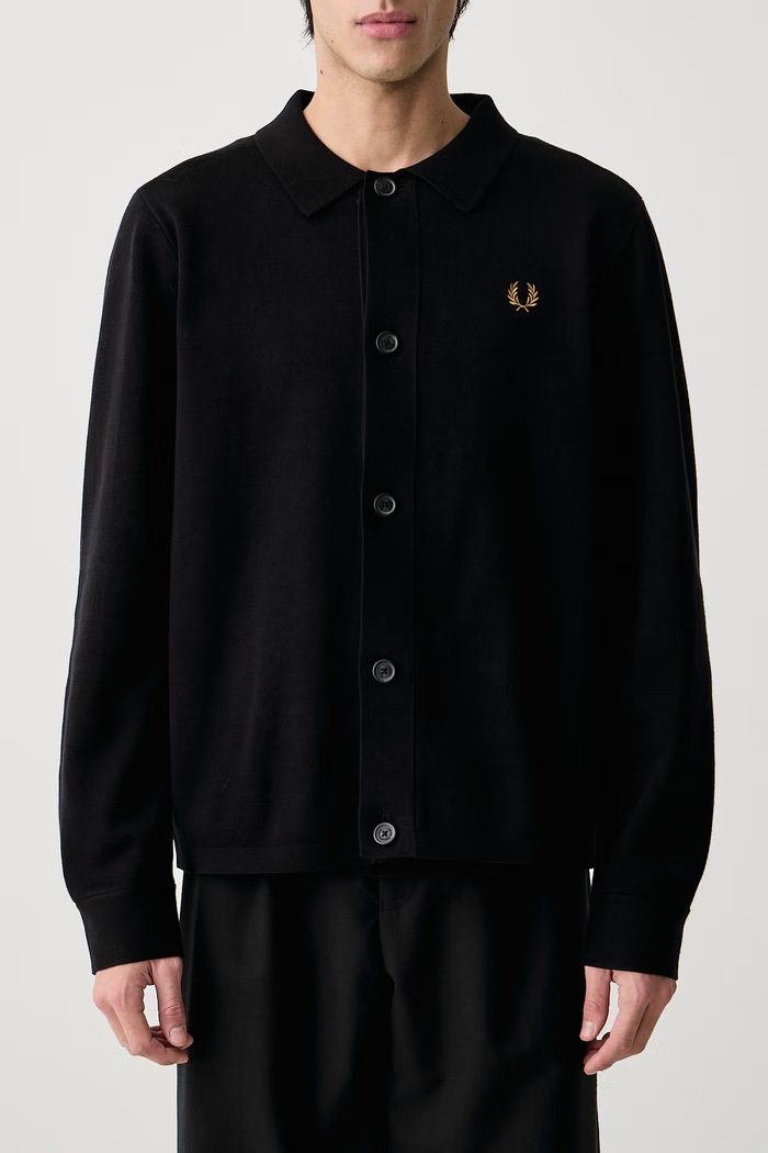 Kardigan męski bawełniany Fred Perry czarny K3311.102