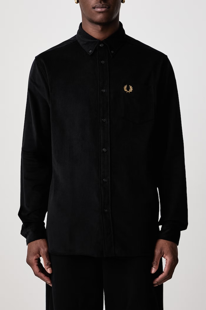 Koszula męska sztruksowa Fred Perry czarny M3462.102