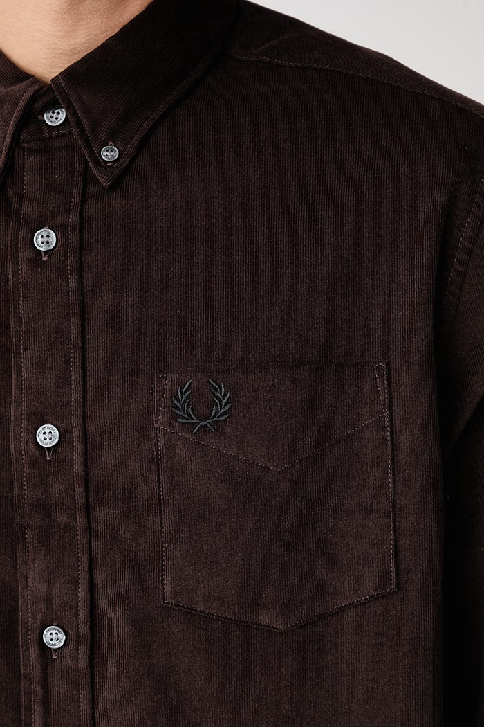 Koszula męska bawełniana Fred Perry brązowy M3462.33C