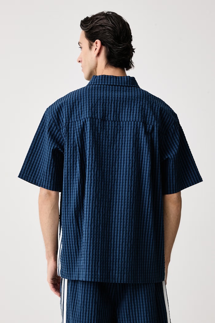 Одяг adidas Originals Сорочка чоловіча з бавовною Resort KW8265 блакитний