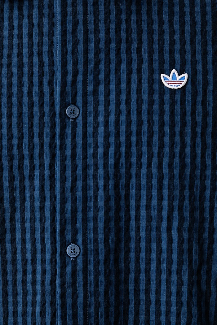 Сорочка чоловіча з бавовною Resort adidas Originals блакитний KW8265