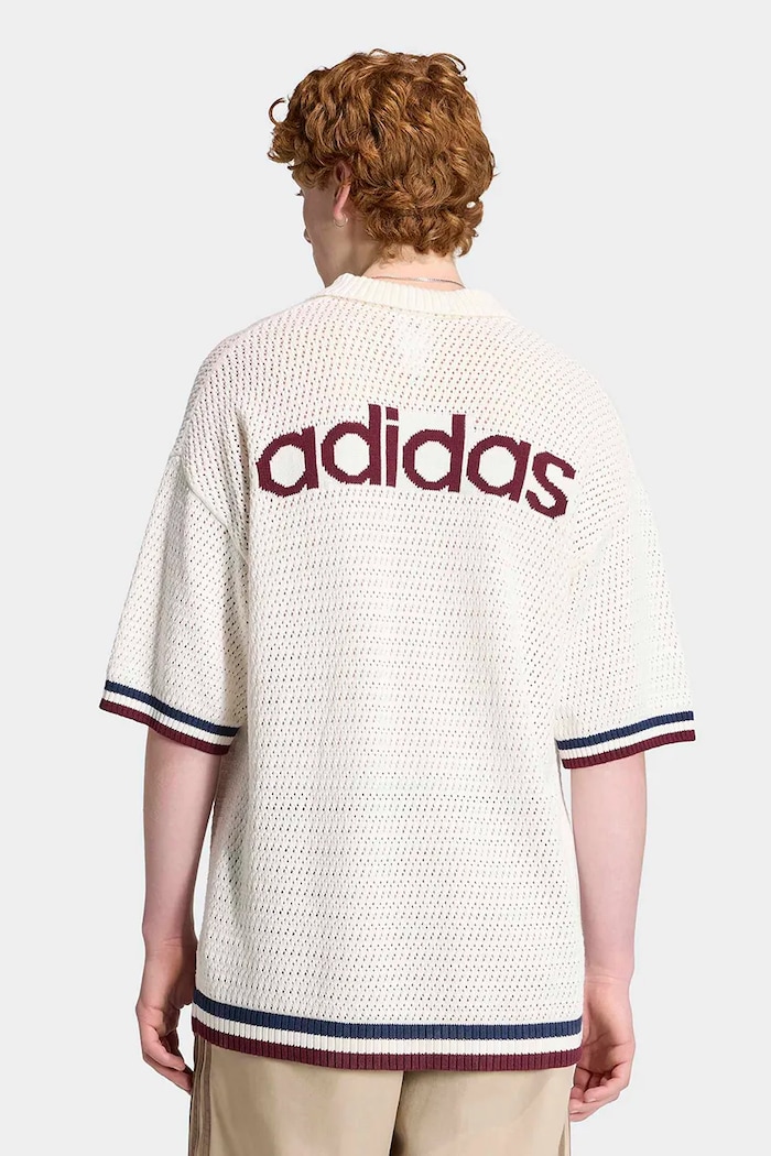 adidas Originals Crochet πουκάμισο βαμβακερό ανδρικό λευκό KR9096