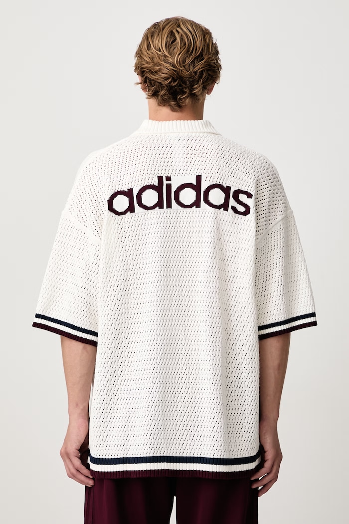 Ρούχα adidas Originals Crochet πουκάμισο βαμβακερό ανδρικό KR9096 λευκό
