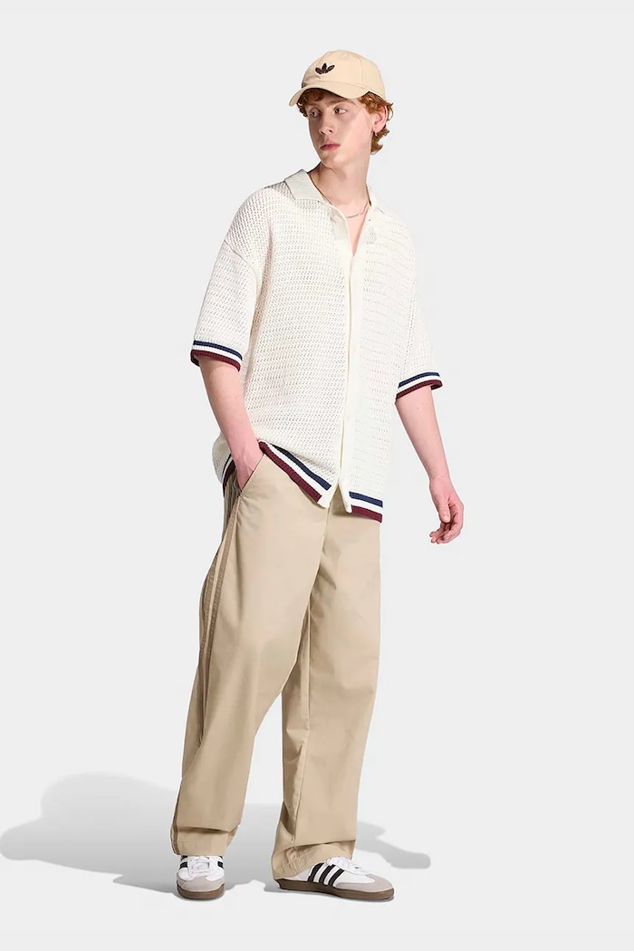 Ρούχα adidas Originals Crochet πουκάμισο βαμβακερό ανδρικό KR9096 λευκό