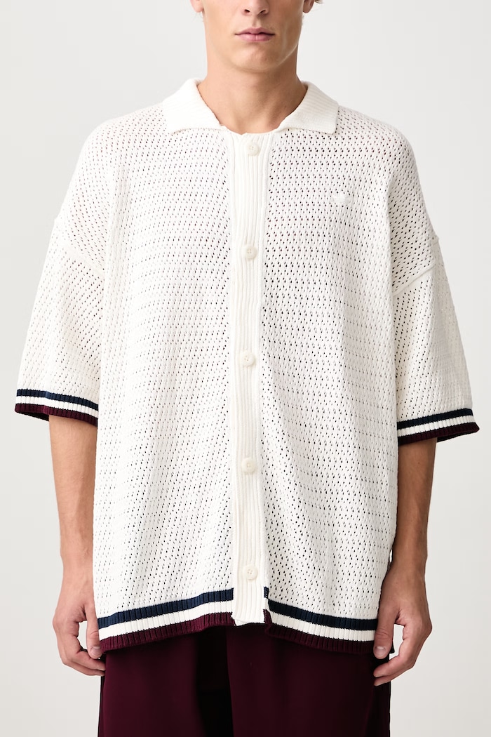 Crochet πουκάμισο βαμβακερό ανδρικό adidas Originals λευκό KR9096