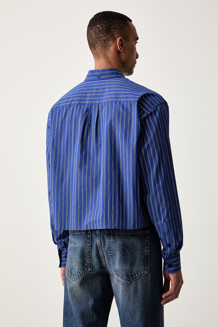 Odzież MSGM koszula męska z bawełną 4140ME11A.267504 niebieski
