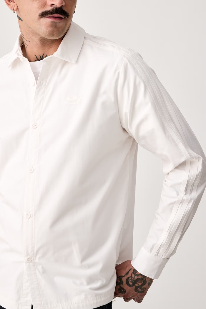 Camicia da uomo in cotone adidas Originals KR9727 beige