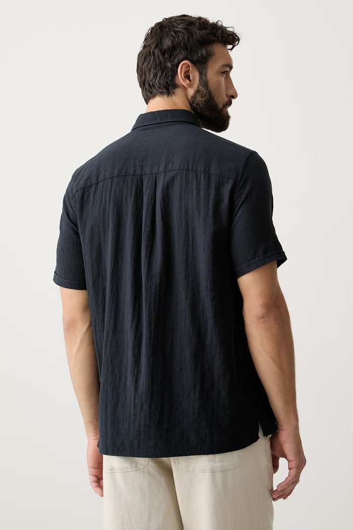 Odzież Barbour koszula męska bawełniana z elastanem Kingswood MSH5792 granatowy