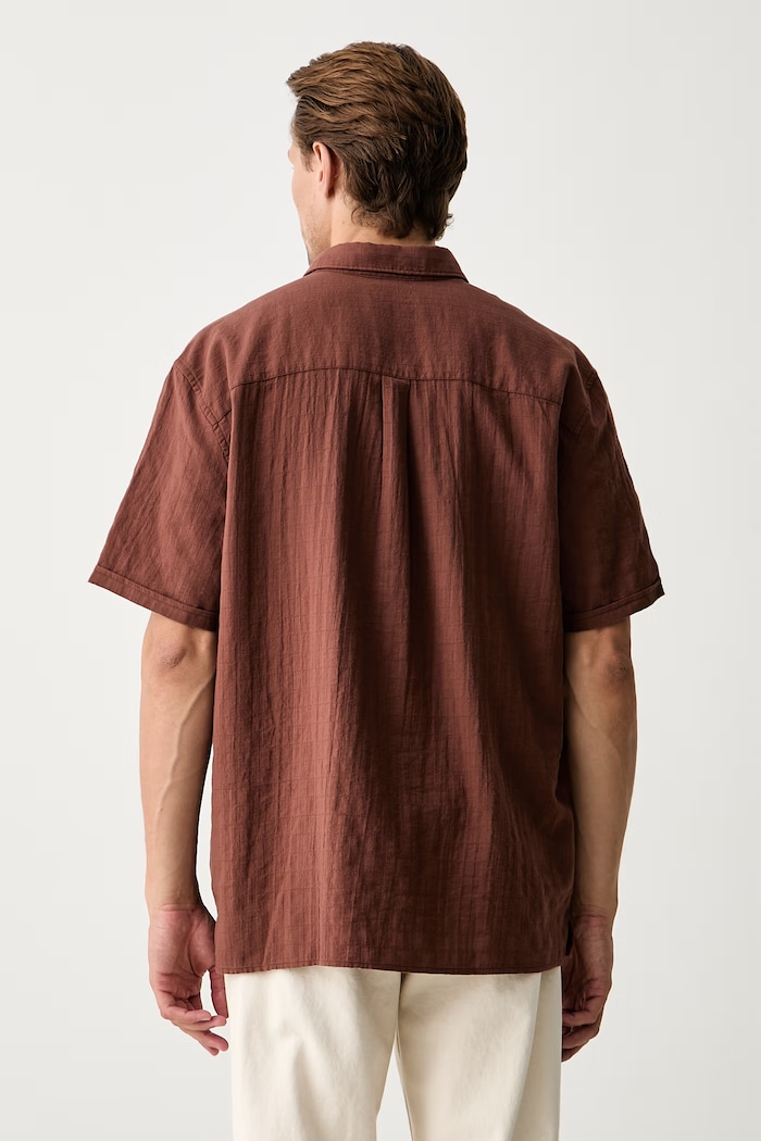 Oblečení Barbour košile pánská bavlněná s elastanem Kingswood MSH5792 hnědá