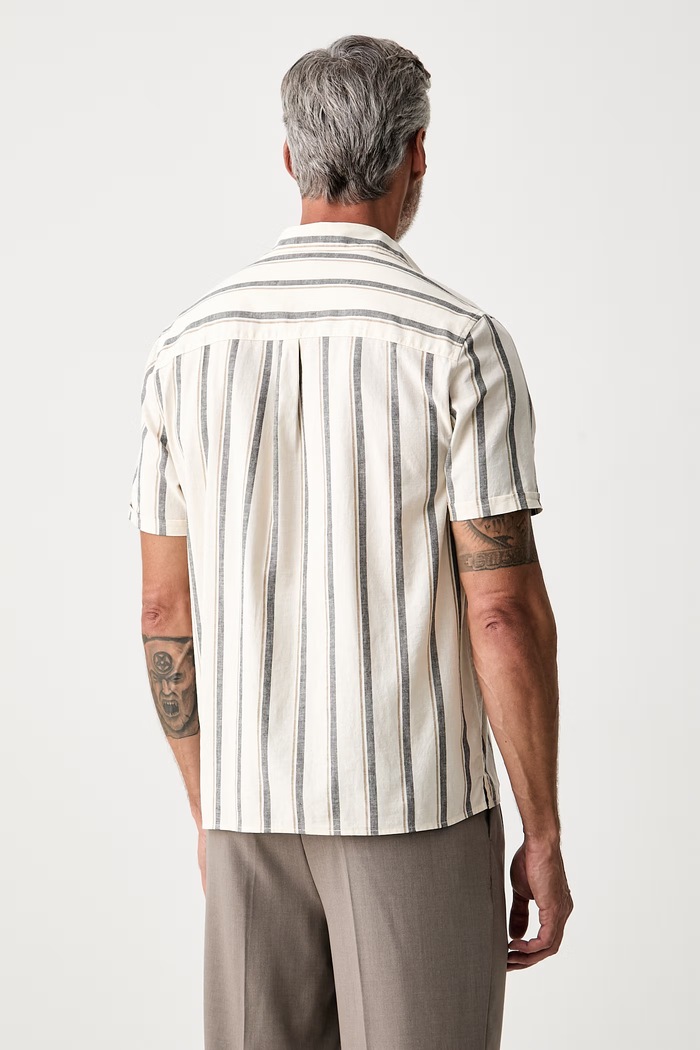 Odzież Barbour koszula męska z dodatkiem lnu Barkend MSH5786 beżowy