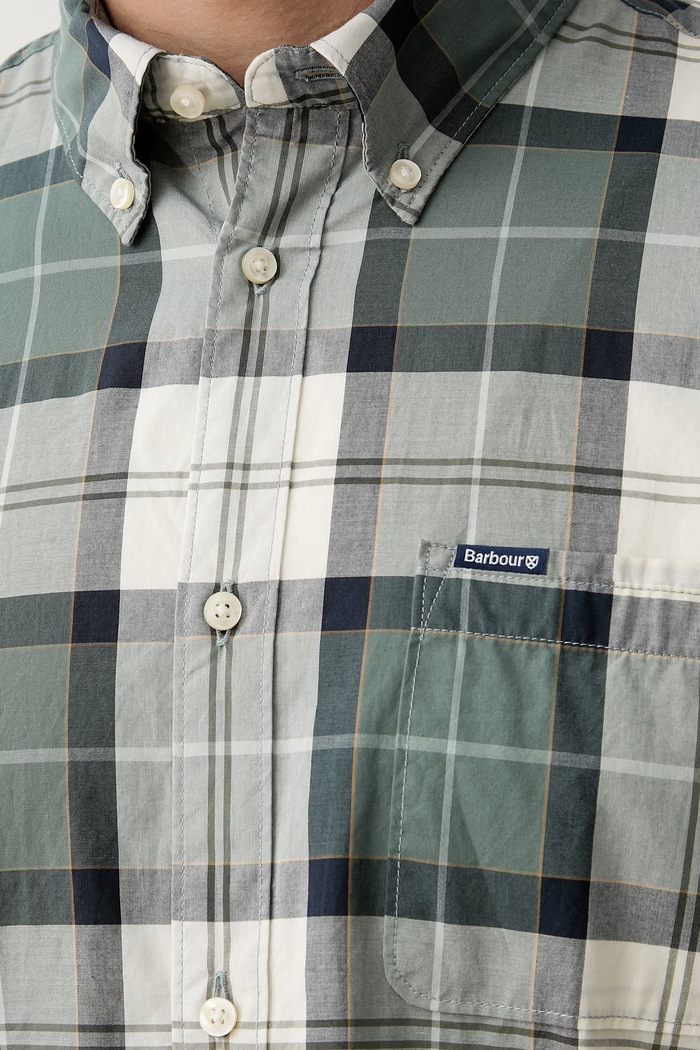 Barbour koszula męska bawełniana Rawley MSH5346 turkusowy