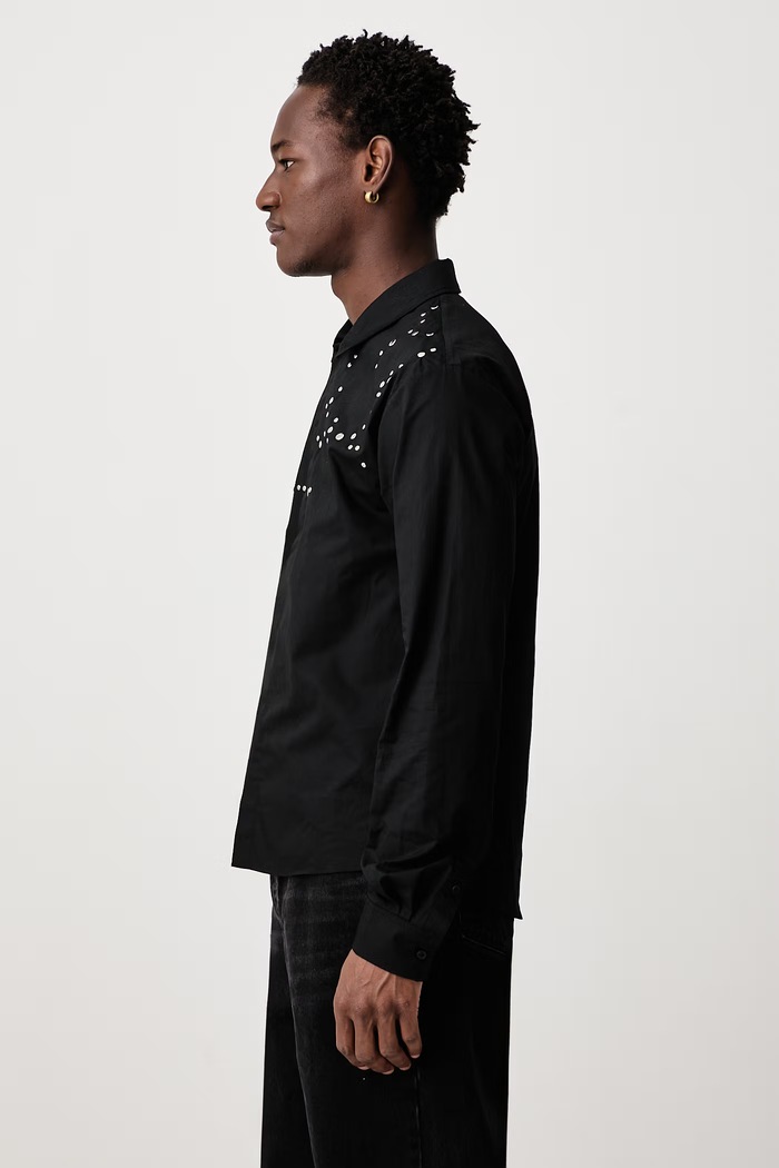 Camicia in cotone da uomo HELIOT EMIL AW26.M.05.083 nero