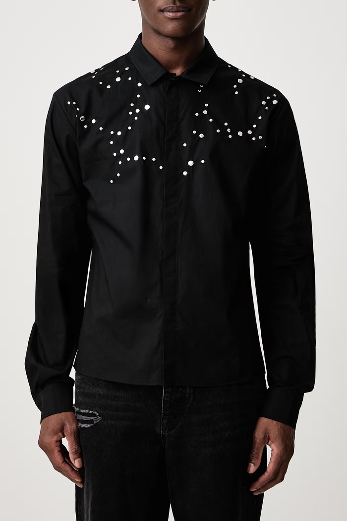 Camicia in cotone da uomo HELIOT EMIL nero AW26.M.05.083