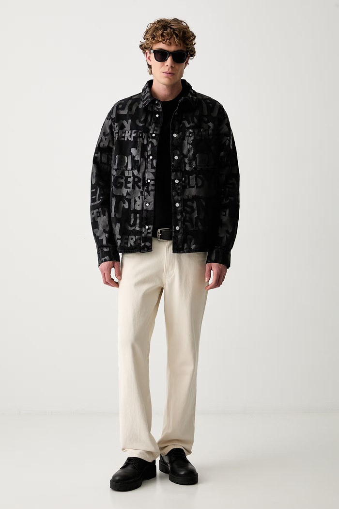 Karl Lagerfeld Jeans džínsová bunda pánska rifľová B3M16008 čierna AW26