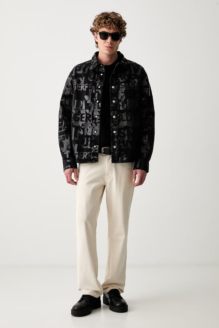 Karl Lagerfeld Jeans džínsová bunda pánska rifľová B3M16008 čierna AW26