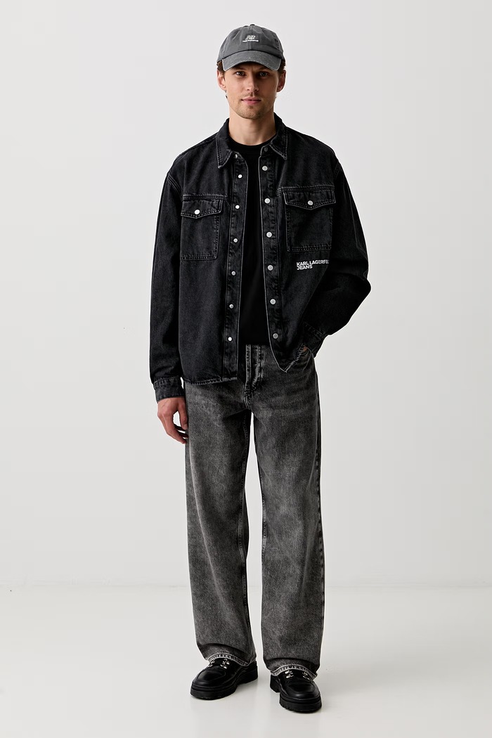 Karl Lagerfeld Jeans koszula męska jeansowa B3M16005 czarny AW26