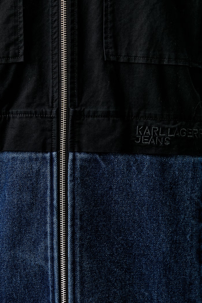 Karl Lagerfeld Jeans krótka kurtka męska bawełniana B3M16004 czarny