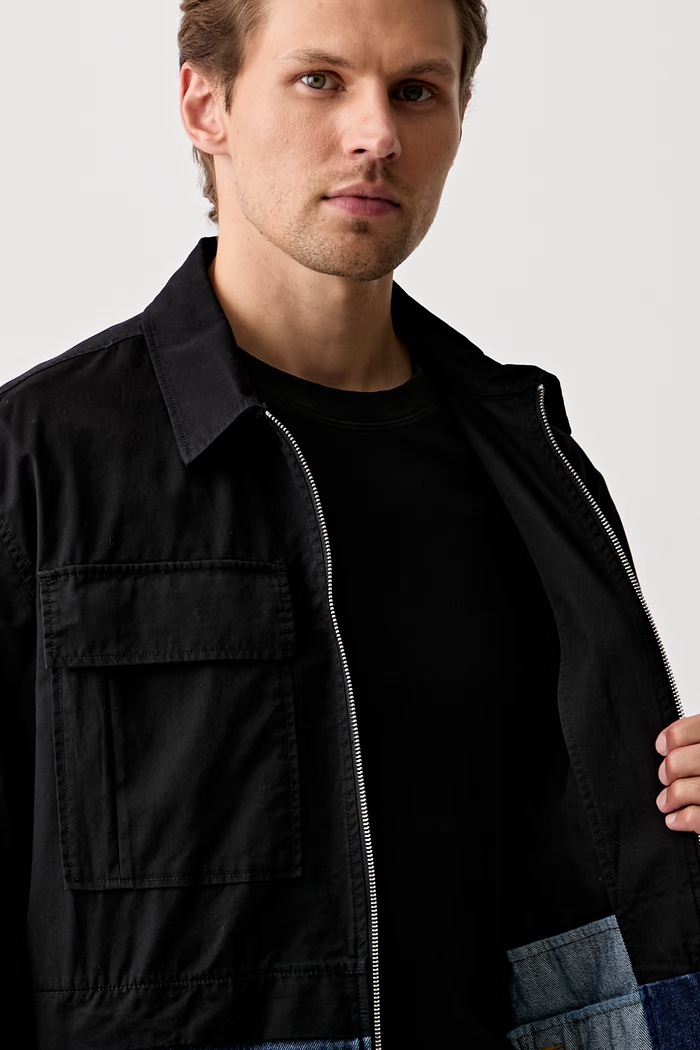 Karl Lagerfeld Jeans krótka kurtka męska bawełniana B3M16004