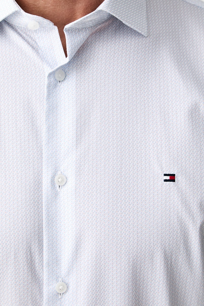 Tommy Hilfiger koszula męska bawełniana z elastanem MW0MW43756 niebieski