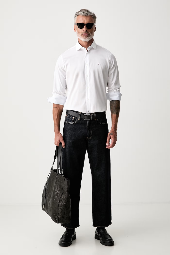 Tommy Hilfiger koszula męska bawełniana z elastanem MW0MW43749 biały AW26