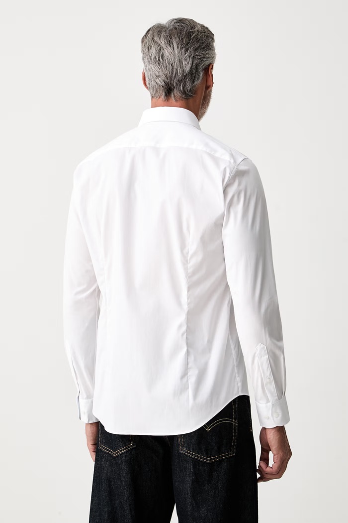 Odzież Tommy Hilfiger koszula męska bawełniana z elastanem MW0MW43749 biały