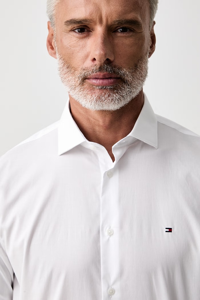 Tommy Hilfiger koszula męska bawełniana z elastanem biały MW0MW43749
