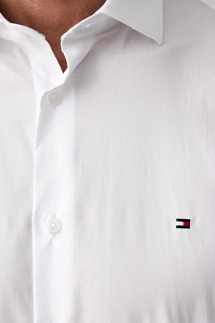 Tommy Hilfiger koszula męska bawełniana z elastanem MW0MW43749 biały