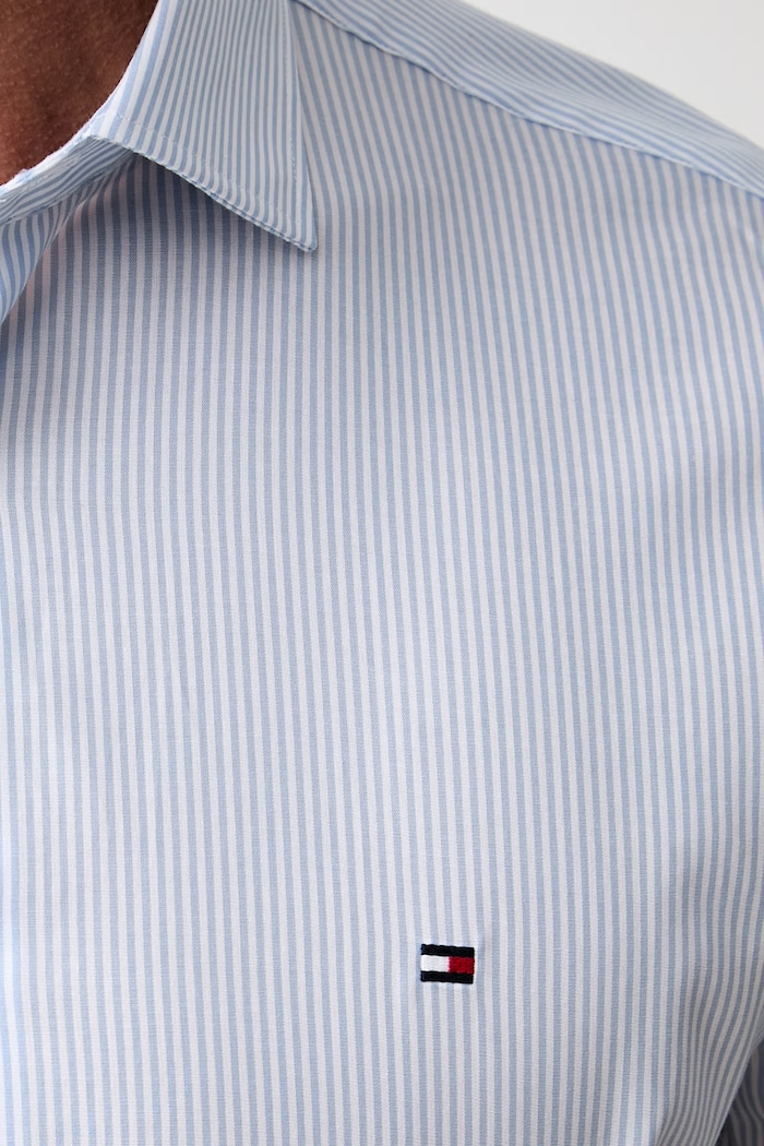 Tommy Hilfiger koszula męska bawełniana z elastanem MW0MW43746 niebieski