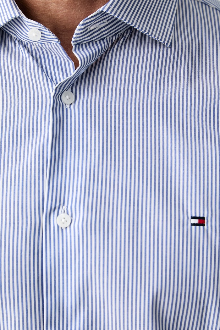 Tommy Hilfiger koszula męska bawełniana z elastanem MW0MW43746 niebieski