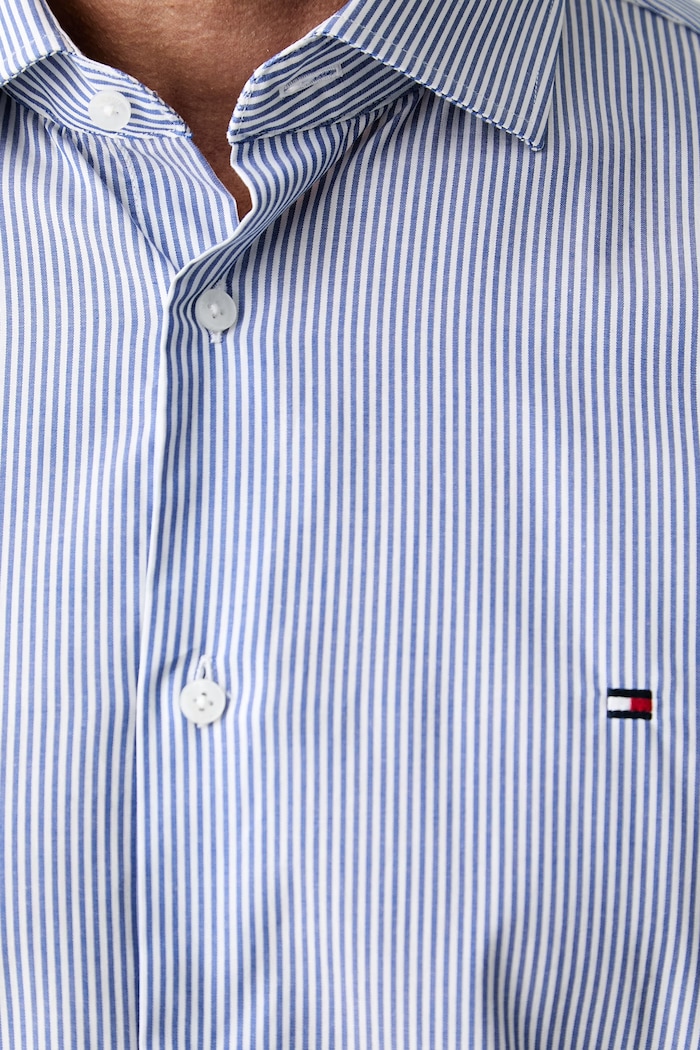 Tommy Hilfiger koszula męska bawełniana z elastanem MW0MW43746 niebieski