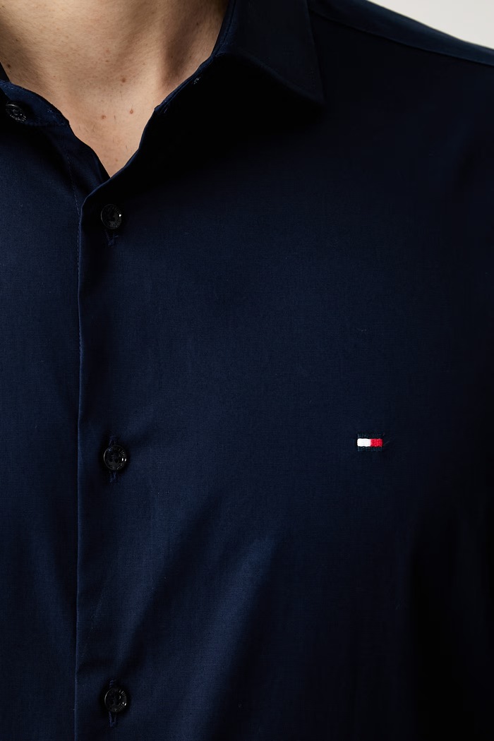 Tommy Hilfiger koszula męska z bawełną MW0MW43122 granatowy