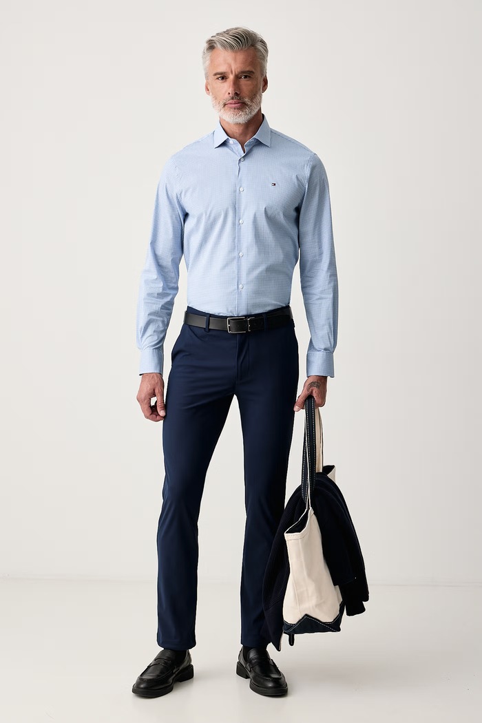 Tommy Hilfiger Koszula męska z bawełną MW0MW42931 niebieski AW26