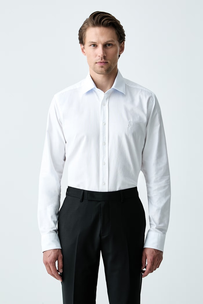 Karl Lagerfeld koszula męska bawełniana biały 563784.605192