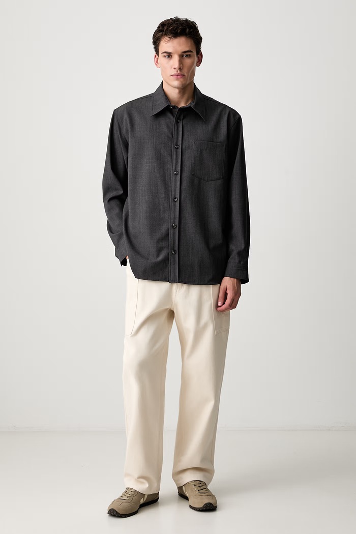 A.P.C. Malaury cămașă cu lână pentru bărbați PSANF.H32058 gri AW26