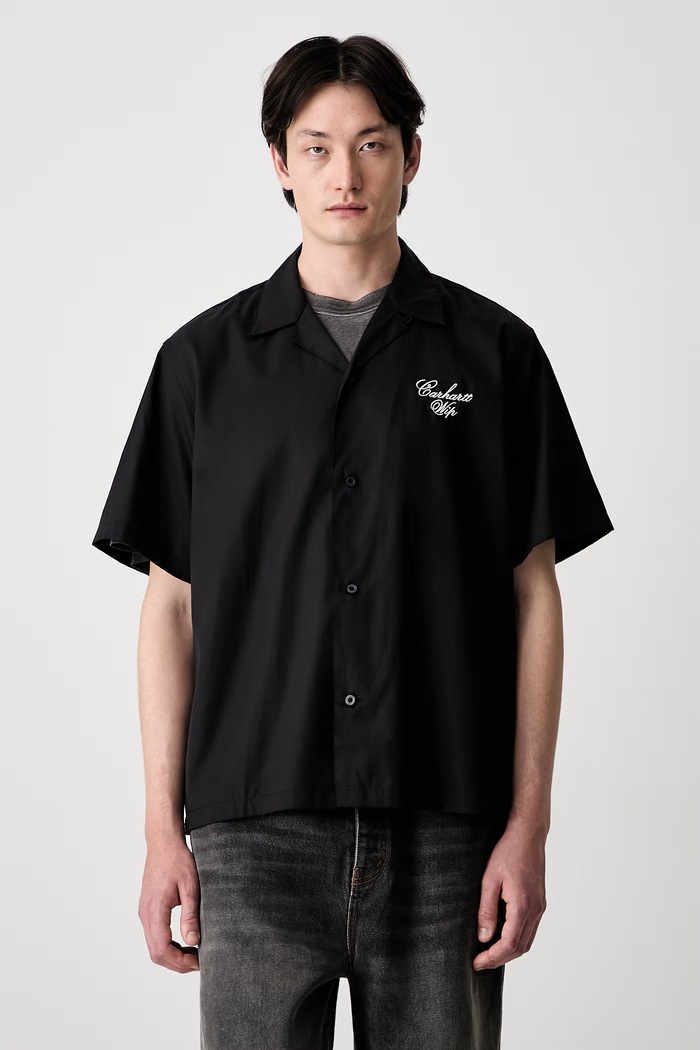 Carhartt WIP S/S Travon koszula z bawełną męska czarny I036808