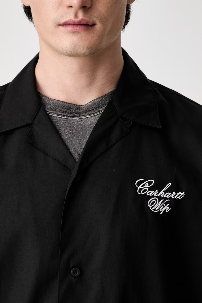 Carhartt WIP S/S Travon koszula z bawełną męska czarny I036808