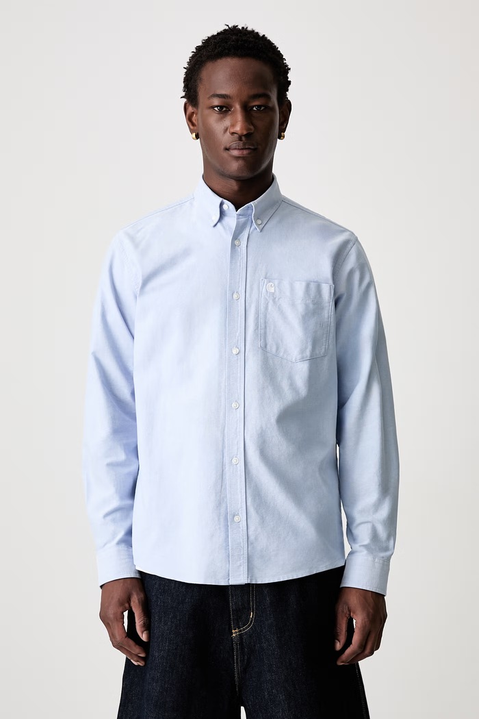 Carhartt WIP L/S C-Logo shirt cotton Men's blue I030799